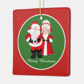 Festive add name de heer Claus Holiday Keramisch Ornament (Links)