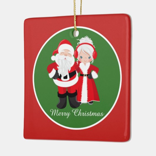Festive add name de heer Claus Holiday Keramisch Ornament (Links)