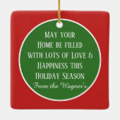 Festive add name de heer Claus Holiday Keramisch Ornament (Achterkant)