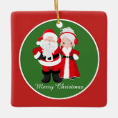 Festive add name de heer Claus Holiday Keramisch Ornament (Voorkant)