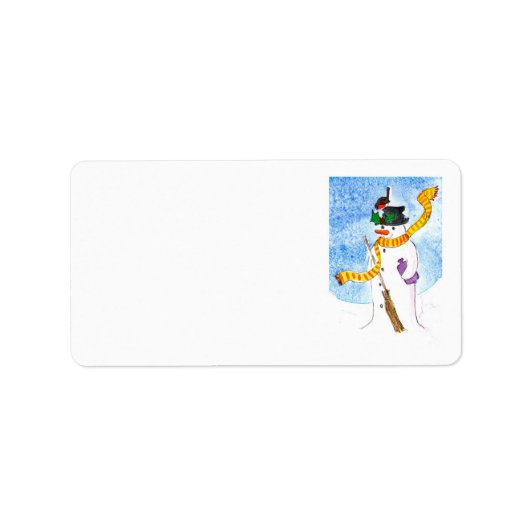 Festive Adresetiketten van Snowman Etiket (Voorkant)