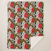 Festive AF Cool Skeleton in Santa Hat Sherpa Deken (Voorkant)