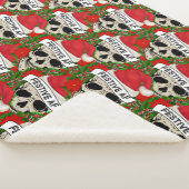 Festive AF Cool Skeleton in Santa Hat Sherpa Deken (3/4)