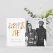 Festive AF Custom Photo Holiday Card Feestdagenkaart (Staand voorkant)