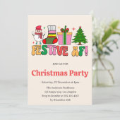Festive AF Funny Christmas Party | Modern Holiday  Kaart (Staand voorkant)