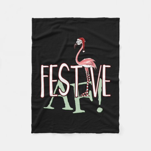 Festive Af Ironic Sarcastic Merry Christmas Flamin Fleece Deken (Voorkant)