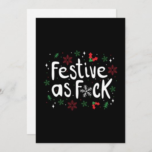 Festive AF-kerstHumor Kaart (Voorkant / Achterkant)