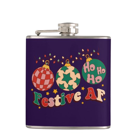 Festive AF-kerstrecensent voor volwassenen die stu Heupfles (Voorkant)