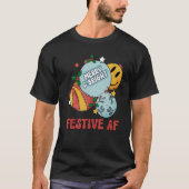 Festive AF Merry en Bright kerstbal Merry C T-shirt (Voorkant)