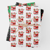 Festive African-American Mr en Mrs Claus Christma Inpakpapier Vel (In situ)