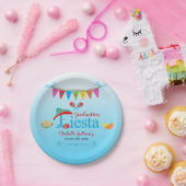 Festive Afstuderen Fiesta - Gepersonaliseerd blauw Papieren Bordje (Feest)