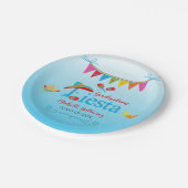 Festive Afstuderen Fiesta - Gepersonaliseerd blauw Papieren Bordje (Gekanteld)