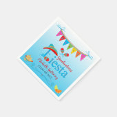 Festive Afstuderen Fiesta - Gepersonaliseerd blauw Servet (Hoek)