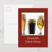 Festive Ale Glasses  Holiday Briefkaart (Voorkant / Achterkant)