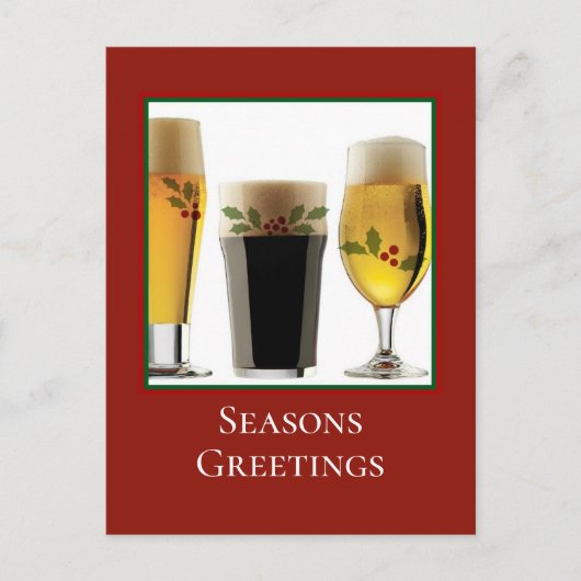 Festive Ale Glasses  Holiday Briefkaart (Voorkant)