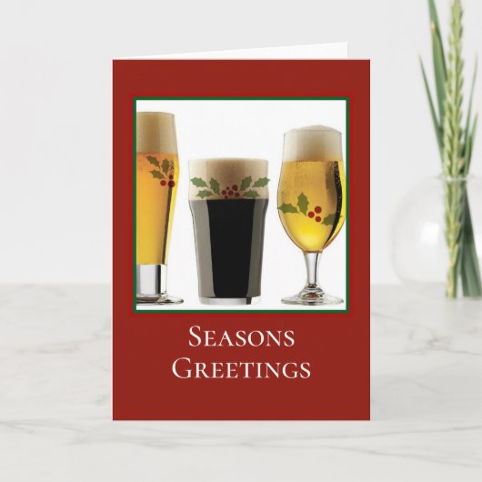 Festive Ale Glasses  Holiday Kaart (Voorkant)