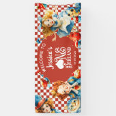 Festive Alice in ONEDERLAND 1st Birthday WELCOME Spandoek (Verticaal)