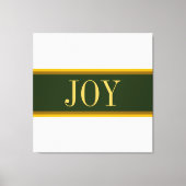 Festive Alpine Green White Kerstmis JOY Stripes Canvas Afdruk (Voorkant)