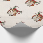 FESTIVE AMBER OWL Wrapping Paper Cadeaupapier (Hoek)
