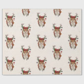 FESTIVE AMBER OWL Wrapping Paper Cadeaupapier (Vlak)