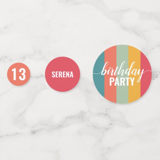 Festive and Bold Color Swatch Birthday Confetti (Voorkanten)