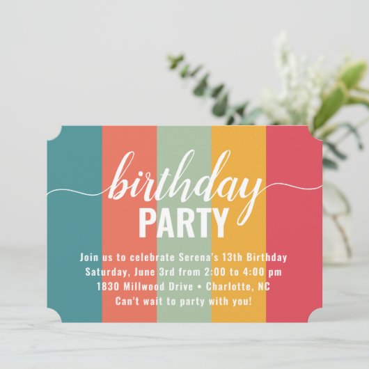 Festive and Bold Color Swatch Birthday Kaart (Staand voorkant)