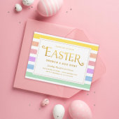 Festive and Bright Pastel Stripe Easter Invitation Kaart
