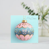 Festive and elegant Christmas Bauble Greeting Kaart (Staand voorkant)