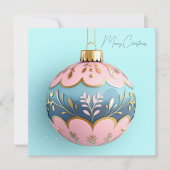 Festive and elegant Christmas Bauble Greeting Kaart (Voorkant)