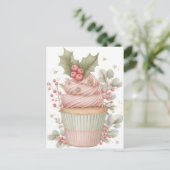 Festive and elegant Pastel Christmas Cupcake Briefkaart (Staand voorkant)