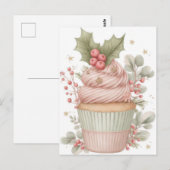 Festive and elegant Pastel Christmas Cupcake Briefkaart (Voorkant / Achterkant)