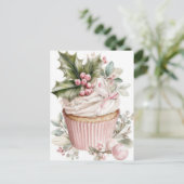 Festive and elegant Pastel Christmas Cupcake Briefkaart (Staand voorkant)