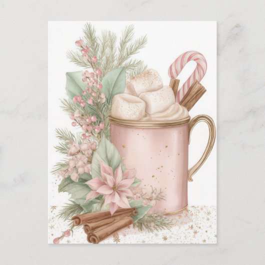 Festive and elegant Pastel Christmas Mug Briefkaart (Voorkant)