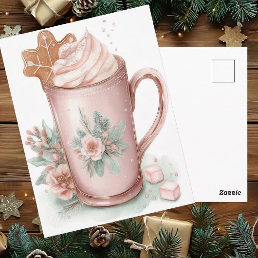 Festive and elegant Pastel Christmas Mug Briefkaart