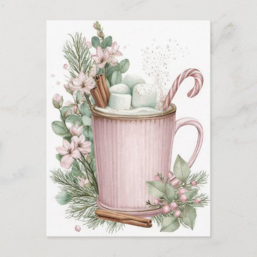 Festive and elegant Pastel Christmas Mug Briefkaart (Voorkant)