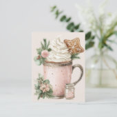 Festive and elegant Pastel Christmas Mugs Briefkaart (Staand voorkant)