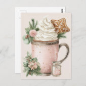 Festive and elegant Pastel Christmas Mugs Briefkaart (Voorkant / Achterkant)