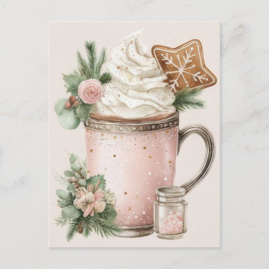 Festive and elegant Pastel Christmas Mugs Briefkaart (Voorkant)