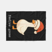 Festive And Mpy Goose Santa Hat Xmas Light Matchin Fleece Deken (Voorkant (Horizontaal))