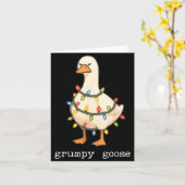 Festive And Mpy Goose Santa Hat Xmas Light Matchin Kaart (Gele Bloem)