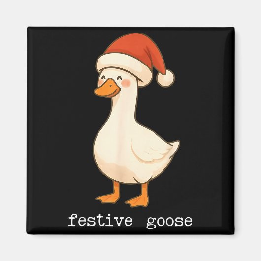Festive And Mpy Goose Santa Hat Xmas Light Matchin Magneet (Voorkant)
