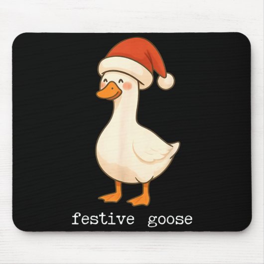 Festive And Mpy Goose Santa Hat Xmas Light Matchin Muismat (Voorkant)