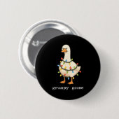 Festive And Mpy Goose Santa Hat Xmas Light Matchin Ronde Button 5,7 Cm (Voorkant /achterkant)