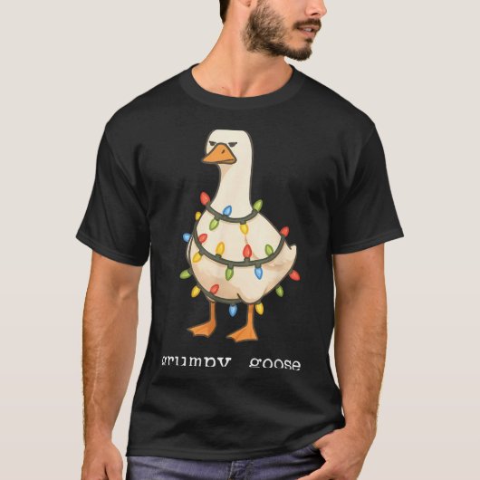 Festive And Mpy Goose Santa Hat Xmas Light Matchin T-shirt (Voorkant)