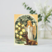  Festive Angel met Deer Holiday Briefkaart (Staand voorkant)
