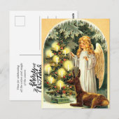  Festive Angel met Deer Holiday Briefkaart (Voorkant / Achterkant)