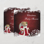 Festive Angel Teddy Bear-Baby shower voor kerstmis Kaart (Voorkant / Achterkant)
