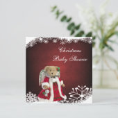 Festive Angel Teddy Bear-Baby shower voor kerstmis Kaart (Staand voorkant)