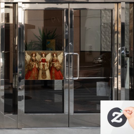 Festive Angels Raamsticker (Kantoordeur)