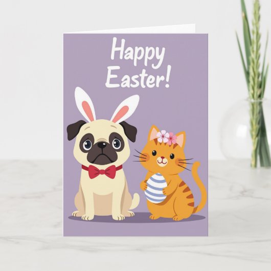 Festive Animal Friends Easter Card Kaart (Voorkant)